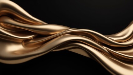 Poster - Elegant Metal Texture with Flowing Curves and Shadows