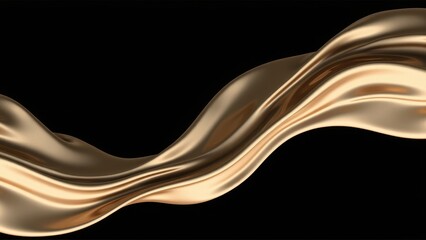 Poster - Abstract Gold Wave Design on Black Background