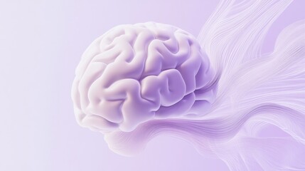 A brain is shown in a purple color