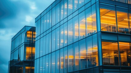 modern university building with glass walls