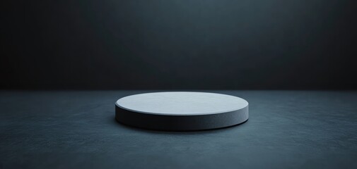 Poster - Minimalist pedestal showcase with dramatic lighting on a dark background.