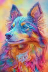  Dog with colorful background