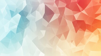 Poster - This artwork showcases a smooth gradient background with polygonal shapes, blending soft colors for a calming effect. Generative AI