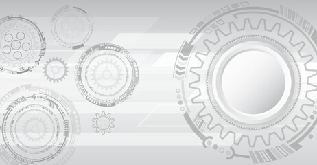 Aufkleber - cogwheel for science experiment presentation, futuristic high tech concept. business and industry in