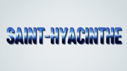 Canvas Print - Stylized Text: 'Saint-Hyacinthe' in Gradient Blue Letters on Light Background, Ideal for Branding or Signage