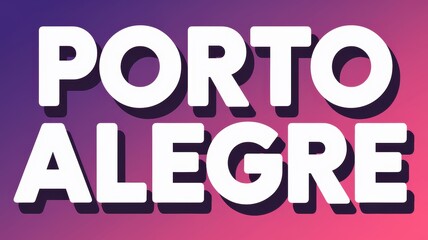 Sticker - Vibrant Typography: Porto Alegre in Bold Colors with Gradient Background, Ideal for Travel Promotions and Social Media Graphics