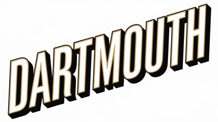 Canvas Print - Bold Vintage Typography: The word 'DARTMOUTH' in striking black and white design, ideal for branding or educational materials.