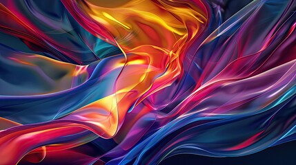 Poster - 3D abstract fluid shapes in vibrant colors