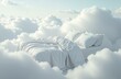 © Alex Smith - Bed with white bedding linens in white clouds as a concept for a serene and comfortable sleep