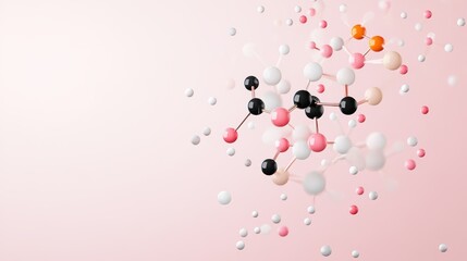 Wall Mural - A clear and concise illustration of a molecule spatial arrangement, showcasing its 3D structure and bond angles, with labels for clarity.