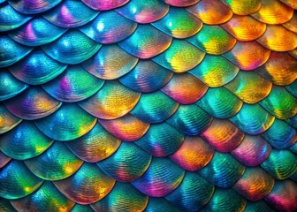 Poster - Surreal Sea Fish Scale Pattern on Vibrant Background for Artistic Decor and Design Inspiration