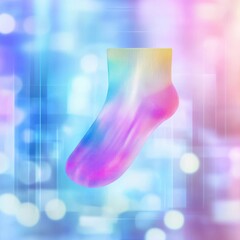 Poster - Holographic Digital Art of Colorful Sock