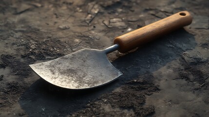 Shovel on a black background