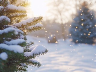 Wall Mural - Snowy Pine Tree