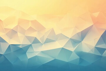 Poster - This artwork showcases a blend of soft, colorful gradients and polygonal shapes, creating a tranquil and modern aesthetic. Generative AI