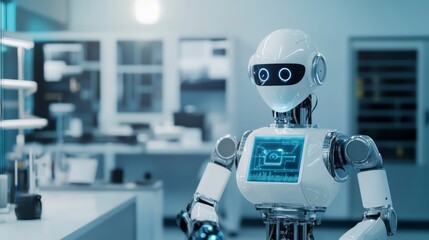 Leinwandbilder - A robotic system managing automated assembly of high-end smart home devices in a clean, sophisticated smart home lab, modern and efficient environment with a focus on smart home technology