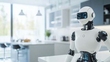 Leinwandbilder - A robotic system managing automated assembly of high-end smart home devices in a clean, sophisticated smart home lab, modern and efficient environment with a focus on smart home technology