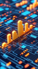Poster - Digital data visualization with graphs and charts