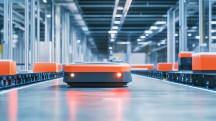 Leinwandbilder - A robotic system performing high-speed sorting tasks in a clean logistics facility, efficient and dynamic environment with a focus on sorting automation, Dynamic style