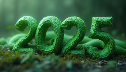 Poster - 3d number 2025 for New Year celebration party, calendar or holiday poster