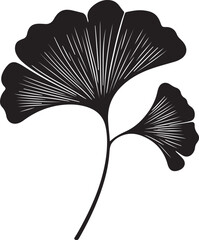 ginkgo leaf silhouette design vector illustration.