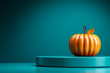 Poster - Minimalist pumpkin on a clean background, with subtle shading, symbolizing the quiet charm of November