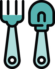 Poster - Gardening tools set with fork and trowel for planting flowers and vegetables