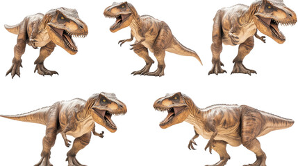 Poster - Tyrannosaurus Rex Figures on Clear Background Generative AI