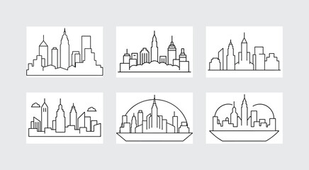 Wall Mural - New York City Outline Vector.