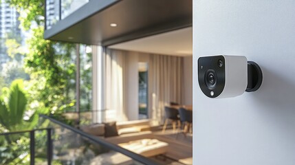 Poster - Modern security camera enhancing home safety and surveillance in stylish living spaces