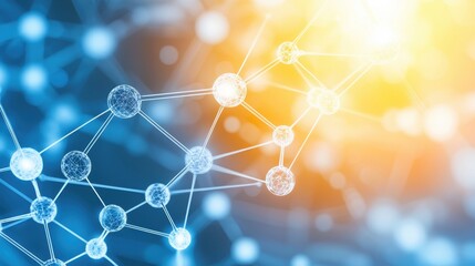 Poster - Glowing Molecular Structure in Close-Up View