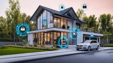 Poster - smart home security enhancing modern living with iot and innovative design features