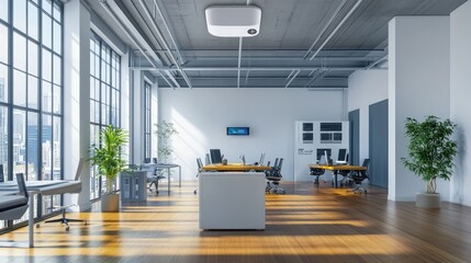 Poster - Modern office space with sleek design and abundant natural light