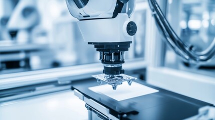Leinwandbilder - An advanced robotic system conducting high-speed 3D printing in a clean, innovative lab, modern and high-tech environment with a focus on rapid prototyping