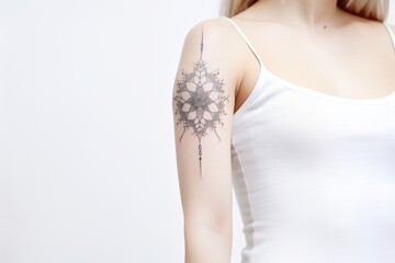 Canvas Print - Flower tattoo back skin.