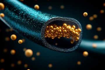 Poster - Molecular view of ion channels embedded in a nerve cell membrane, showing the structural arrangement of proteins and lipids
