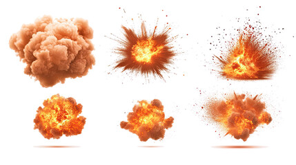 Poster - Dynamic Collection Featuring Various Fire Explosions and Bonfires Generative AI