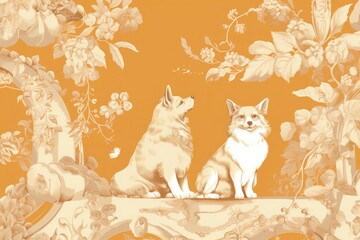 Canvas Print - Corgi wallpaper pattern animal.