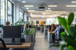 © pavlofox - Modern office workspace with employees at work during daytime