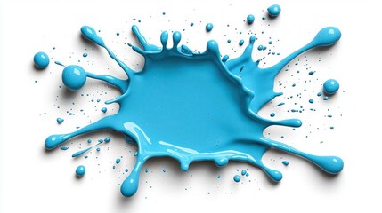 Wall Mural - a photostock images of blue paint splashes on a clean white background, isolated on white background