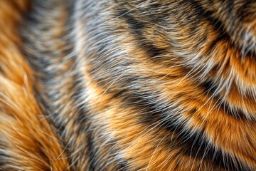 tabby cat fur close-up highlighting intricate texture and colors