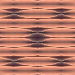 Fototapete - Digital illustration of a wave pattern with an orange-purple gradient. The harmonious interplay of colors and shapes creates a dynamic and visually pleasing symmetrical composition. 3d rendering