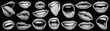 © Яна  - Trendy set of female lips with a halftone effect. Various female mouths cut out from newspaper in retro collage style.