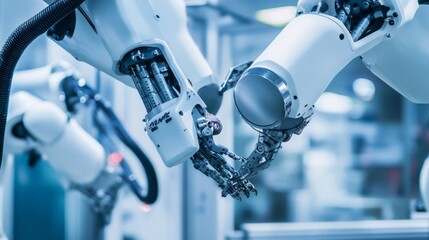 Aufkleber - Next-generation robotics research lab, innovative workspace with humanoid robots, Robotics style