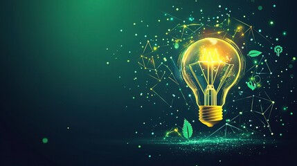 Poster - Concept of Circular Economy with Light Bulb Illustration
