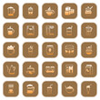 © BRAYAN - Vector image of coffee icon set with brown background