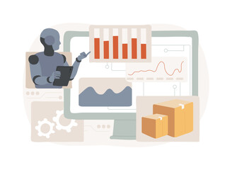 Poster - AI-Powered Inventory Management abstract concept vector illustration.