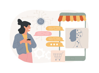 Poster - AI-Streamlined Customer Support abstract concept vector illustration.