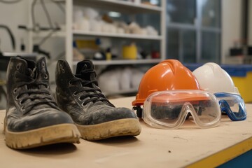 Safety gear ready for work.