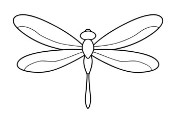 Poster - Continuous Line Art of a Dragonfly in Flight – Elegant Nature Vector